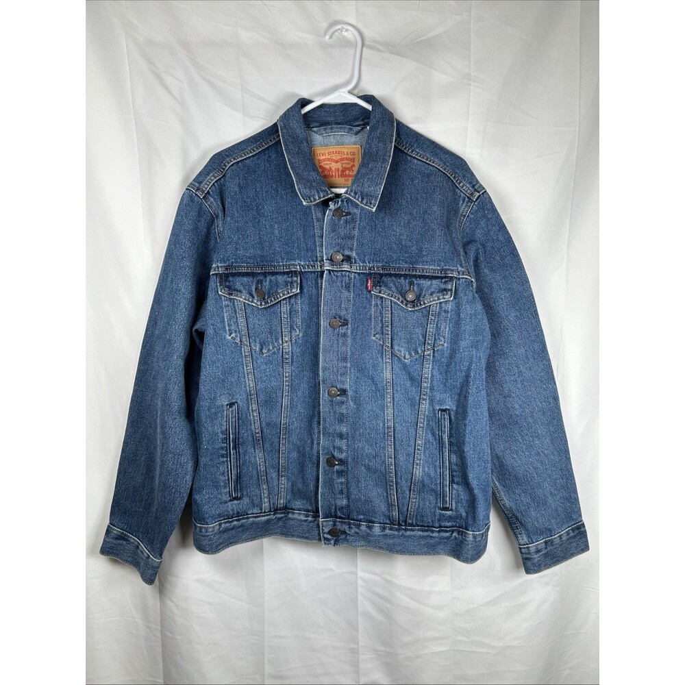 Levi's Denim Trucker Jacket Mens XL Blue Medium Wash Cotton Button 72334